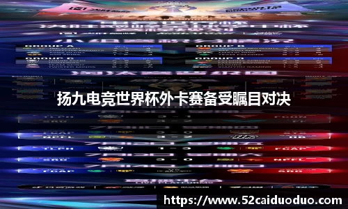 扬九电竞世界杯外卡赛备受瞩目对决